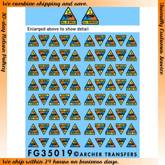 1/35 US Armoured Division Patches