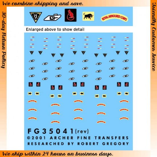 1/35 British 7th, 11th and 79th Armoured Divisions Uniform Patches