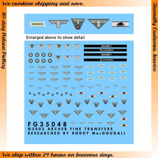 1/35 German Late War Uniform Patches for Non-Armoured Reconnaissance Troops