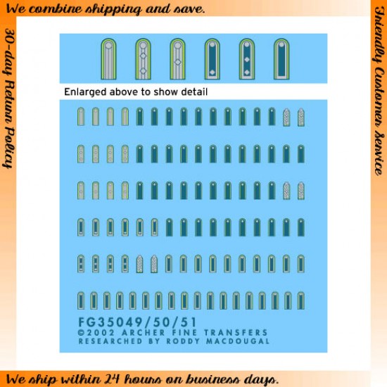 1/35 German Early War Shoulder Boards for Panzergrenadiers