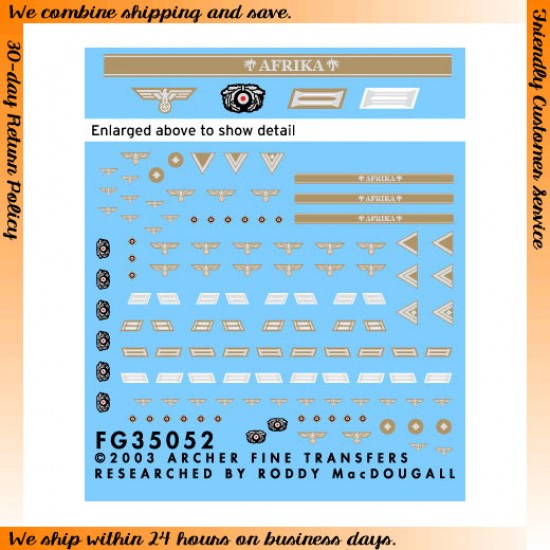 1/35 Afrika Korps Heer Uniform Patches for Infantry Troops
