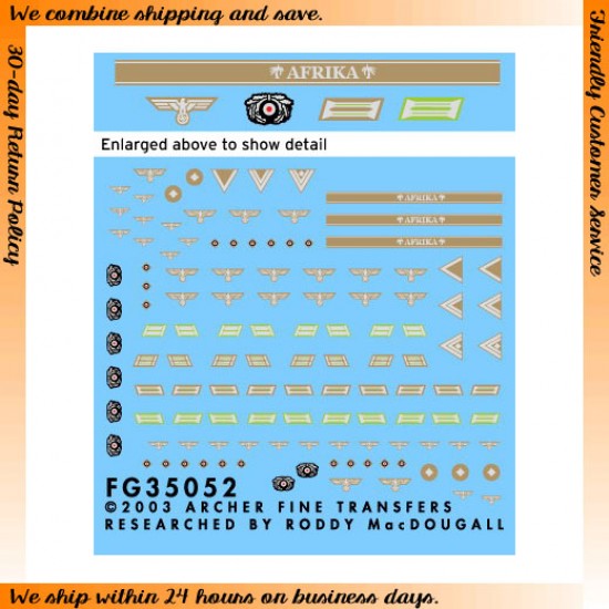 1/35 Afrika Korps Heer Uniform Patches for Panzergrenadiers