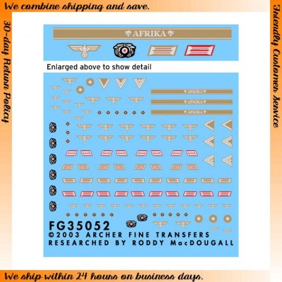 1/35 Afrika Korps Heer Uniform Patches for Artillery Troops
