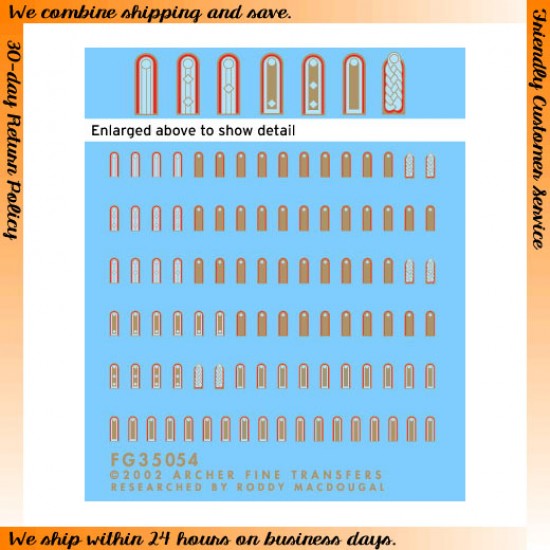 1/35 Afrika Korps Shoulder Boards for Artillery Troops