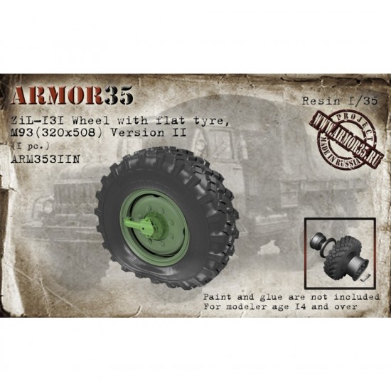 1/35 ZiL-131 Wheel with Flat Tyre, M93 (320x508) Version II (1pc)