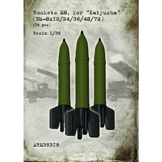 35 Rockets 1/35 Rockets M8 for Katyusha (Bm 8X12/24/36/48/72) 12pcs Armor35 35315