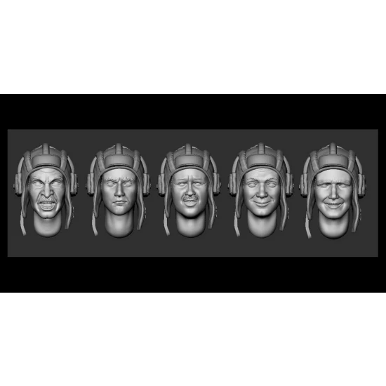 1/35 5x Heads of WWII Soviet Tankmen #2