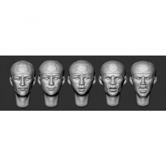 1/35 Kwantung Army Soldiers Heads "Kamikaze"