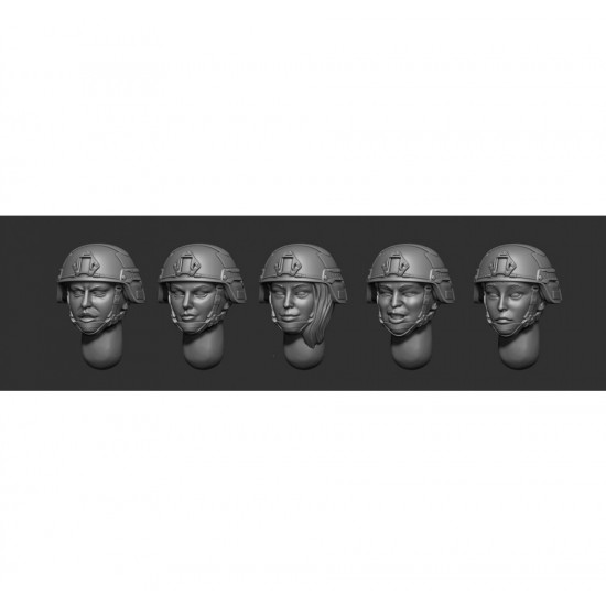 1/35 Female Heads in Helmets #Set 1