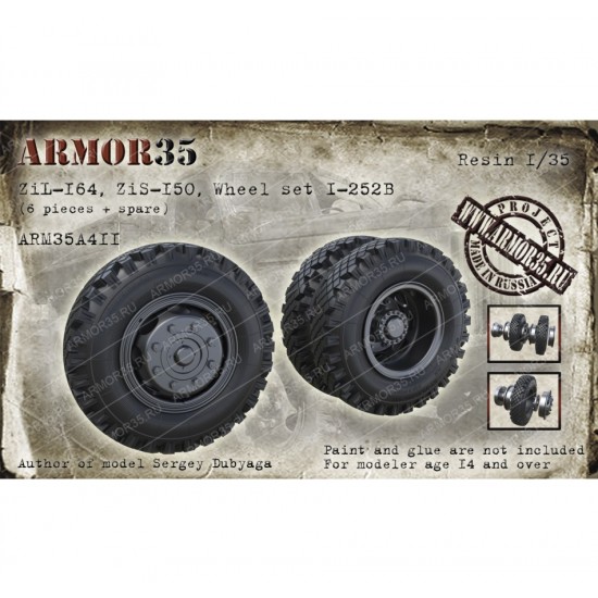 1/35 ZiL-164/ZiS-150/ZiL-130 Wheel Set I-252B (6pcs & 1 Spare)