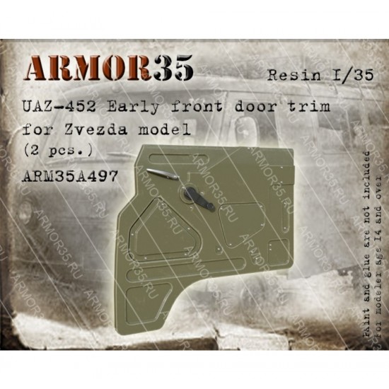 1/35 UAZ-452 Early Front Door Trim for Zvezda kit (2pcs)