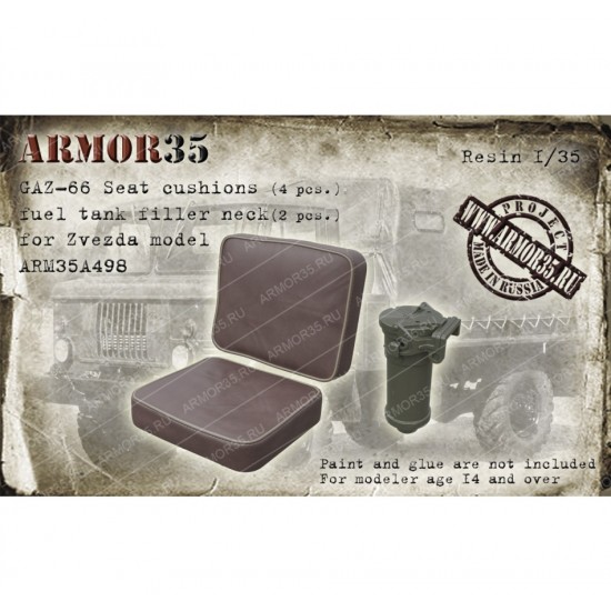 1/35 GAZ-66 Seat Cushions (4pcs) Fuel Tank Filler Neck (2pcs) for Zvezda kit