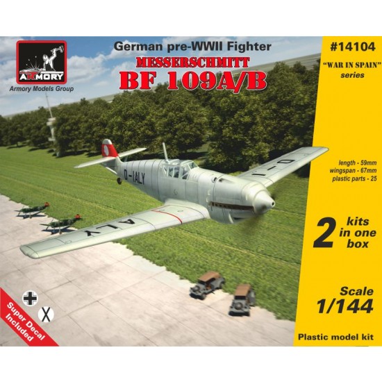 1/144 Pre-WWII German Fighter Messerschmitt Bf 109A/B (2 kits)