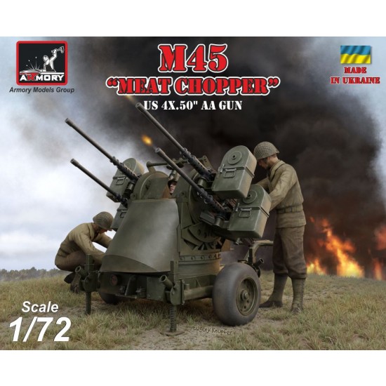 1/72 WWII US M45 Quadmount 4x 12.7mm M2Hb Turret on M20 Trailer