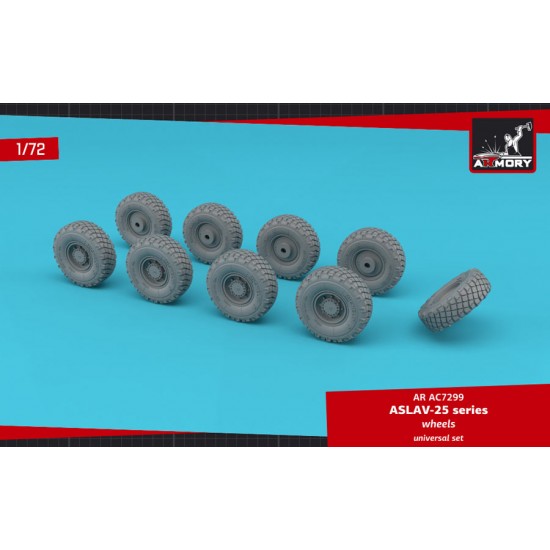 1/72 Aslav-25 Series Wheels w/325/85 R16 Xml Tyres