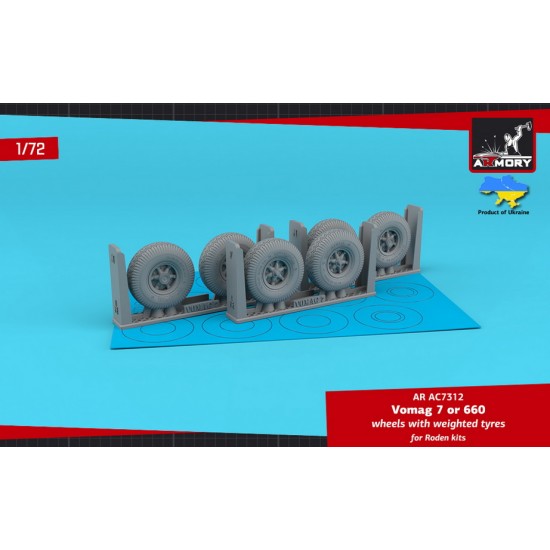 1/72 Vomag 7/660 Wheels w/Weighted Tyres for Roden kits