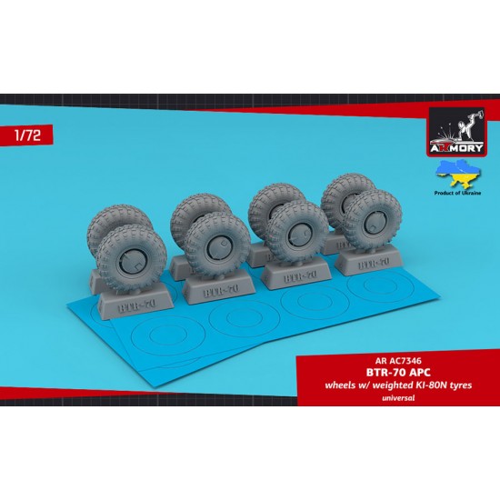 1/72 BTR-70 APC Wheels w/Weighted Tyres Ki-80N Retooled Set