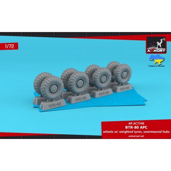 1/72 BTR-80 APC Wheels w/Weighted Tyres KI-80N