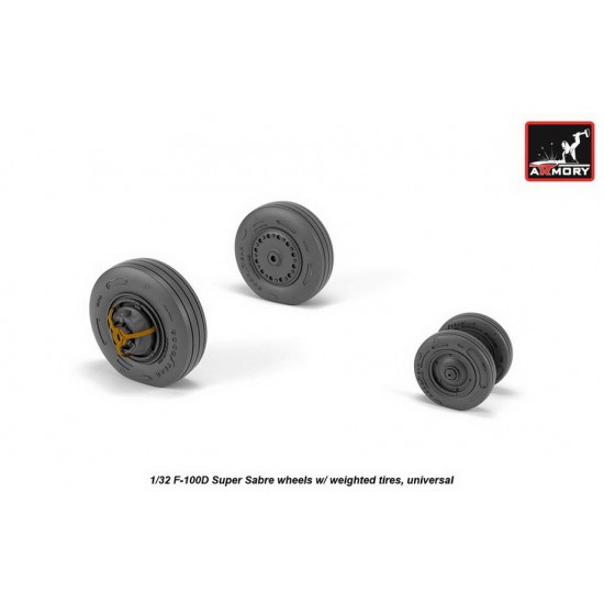 1/32 F-100D Super Sabre Wheels w/Weighted Tyres