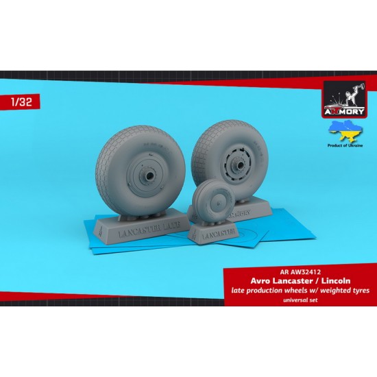 1/32 Avro Lancaster / Lincoln Wheels Late Type w/Weighted Tyres for HK Model/Border Model