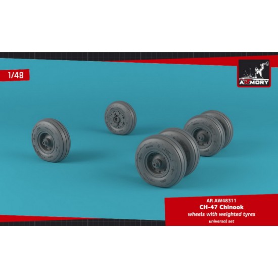 1/48 CH-47 Chinook Wheels w/Weighted Tyres