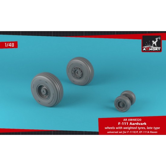 1/48 F-111 Aardvark Late Type Wheels w/Weighted Tyres for EF-111A, F-111E/F kits