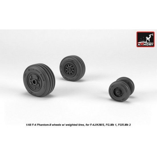 1/48 F-4 Phantom-II Wheels w/Weighted Tyres (late)