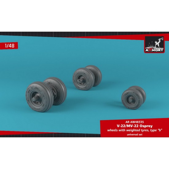 1/48 Bell Boeing OV-22 Osprey Wheels w/Weighted Tires Type "B"