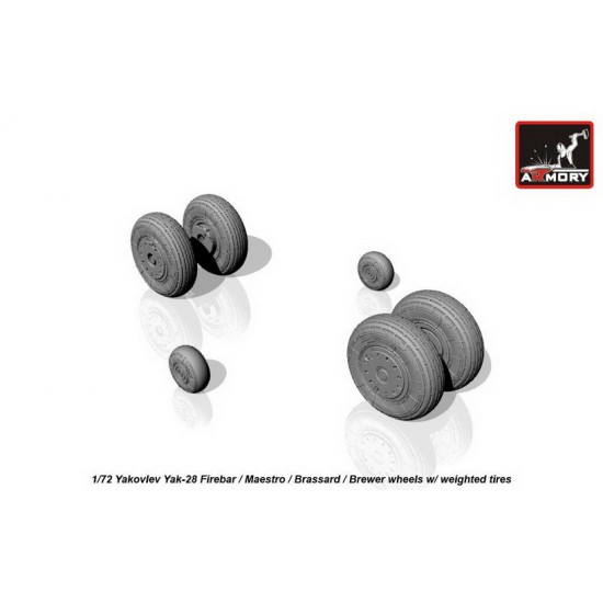1/72 Yak-28 Wheels w/Weighted Tyres