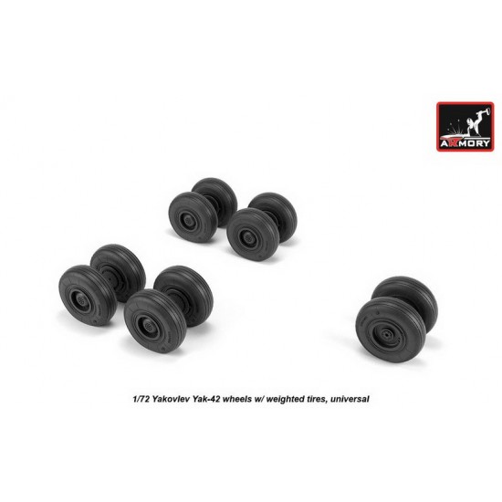 1/72 Yakovlev Yak-42 Wheels w/Weighted Tyres