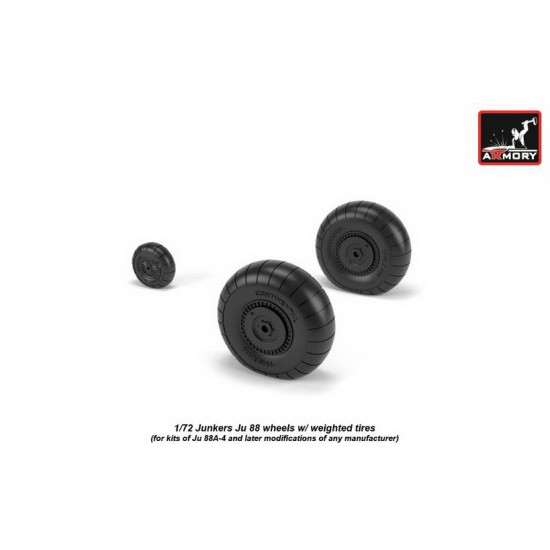 1/72 Junkers Ju 88 Late Wheels w/Weighted Tyres