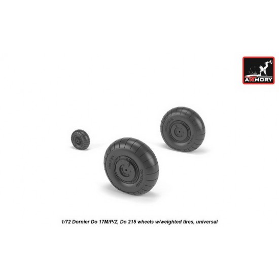 1/72 Dornier Do 17M/P/Z/Do 215 Wheels w/Weighted Tyres