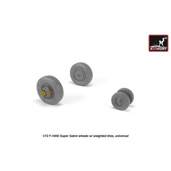 1/72 F-100D Super Sabre Wheels w/Weighted Tyres