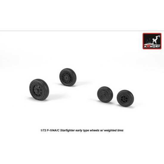 1/72 F-104A/C Starfighter Early Wheels w/Optional Nose Weighted Wheels 
