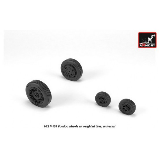 1/72 F-101 Voodoo Wheels w/Optional Nose Wheels & Weighted Tyres