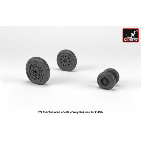 1/72 F-4B/N Phantom-II Wheels w/Weighted Tyres (early)