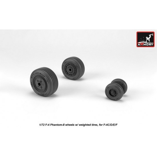 1/72 F-4B/N Phantom-II Wheels w/Weighted Tyres (mid)