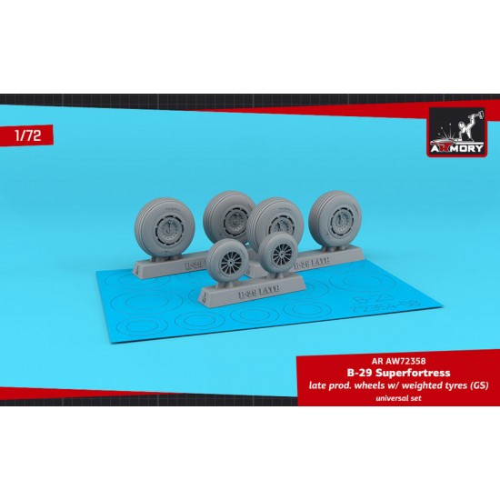 1/72 B-29 Superfortress Late Wheels w/Weighted Tyres (Gs)