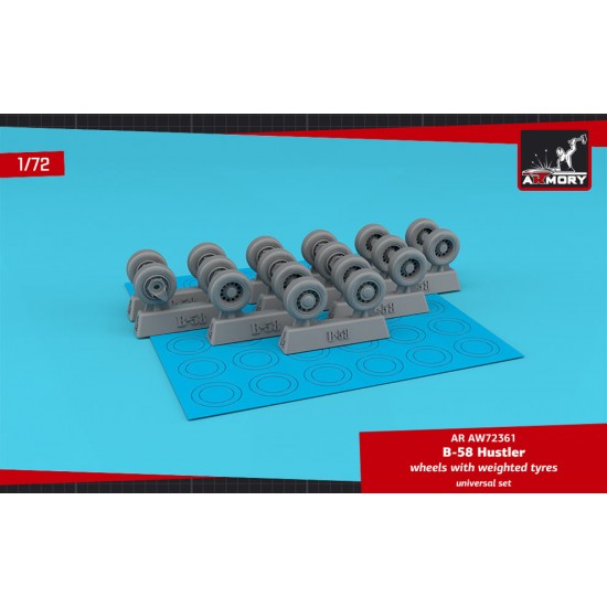 1/72 Convair B-58 Hustler Wheels w/Weighted Tyres for Italeri kits