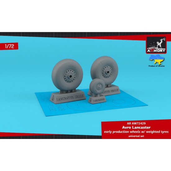 1/72 Avro Lancaster Wheels Early Type w/Weighted Tyres for Airfix/Revell kits