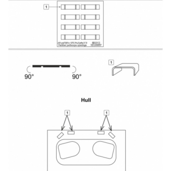 1/72 PzKpfw.V Ausf.D Panther Periscope Openings