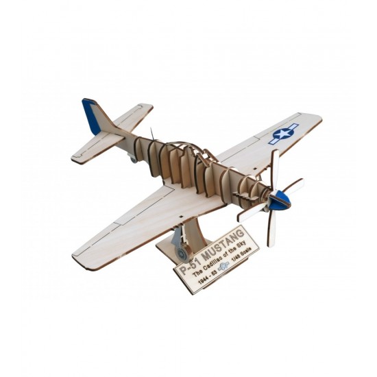 1/48 North American P-51 Mustang Wooden Fighter Model