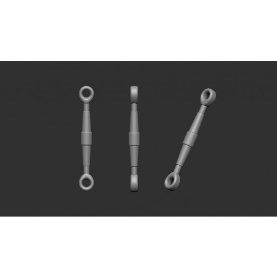 1/48 Turnbuckles (Length 5.5mm, Eyelet 0.9mm Outer Diameter, 50pcs)