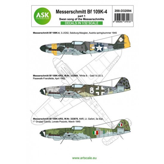 1/32 Bf 109K-4 Decals Part 1 - Swan Song Of The Messerschmitts