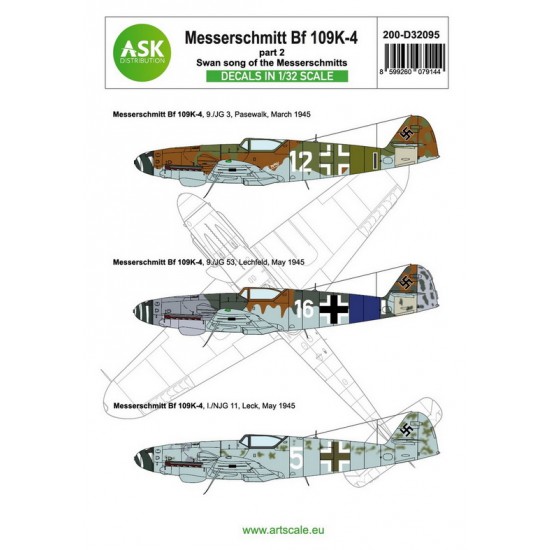 1/32 Bf 109K-4 Decals Part 2 - Swan Song Of The Messerschmitts