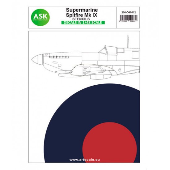 Decal for 1/48 Supermarine Spitfire Mk.IX Stencils