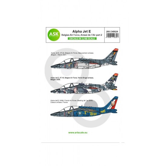 Decals for 1/48 Alpha Jet E Belgian Air Force and Armee de l'Air part 2