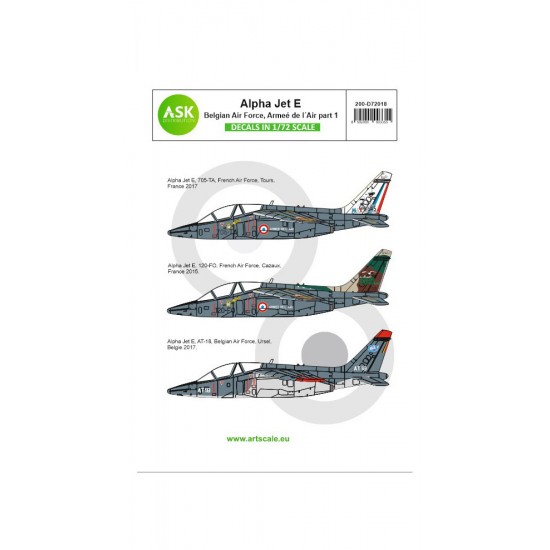 Decals for 1/72 Alpha Jet E Belgian AF, Armee de l'Air part 1