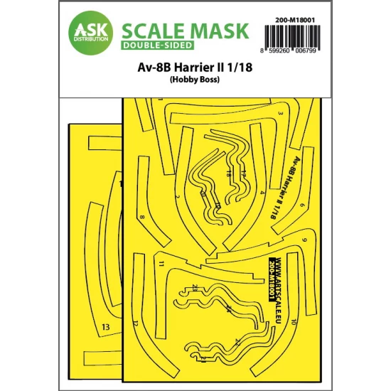 1/18 AV-8B Harrier II Double-sided Express Fit Mask for HobbyBoss kit