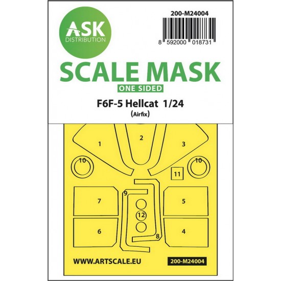 1/24 Grumman F6F-5 Hellcat One-sided Express Masks for Airfix kits